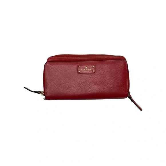 Kate Spade Red Leather full zip wallet - Picture 1 of 7